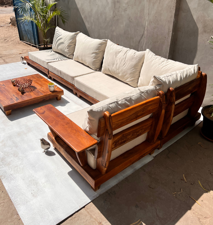 Urban Peninsula l shaped Sectional Sofa Set