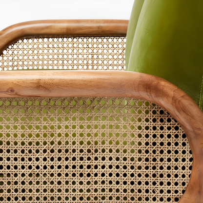 Urban Living Rattan Velvet Sofa