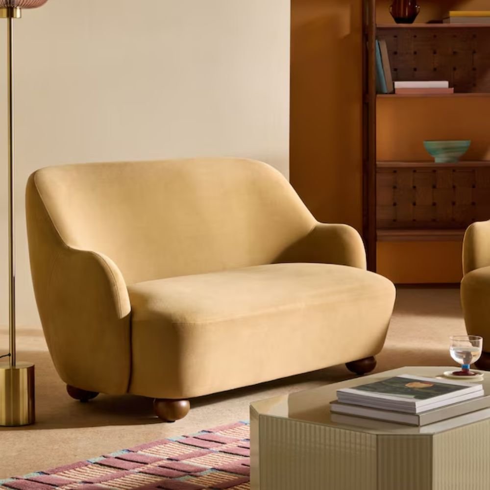 Ellio 2 Seater Sofa in Green Soft Textured Weave
