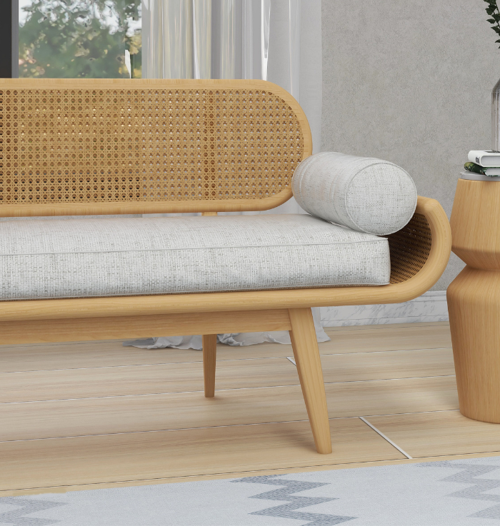 Vintage Urban 2 Seater Cane Bench