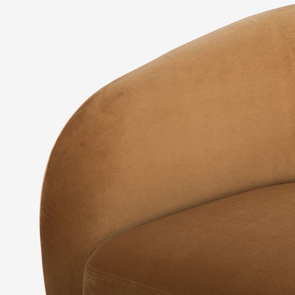 Sectional Sofa – Camel Velvet Fabric, Contemporary Style