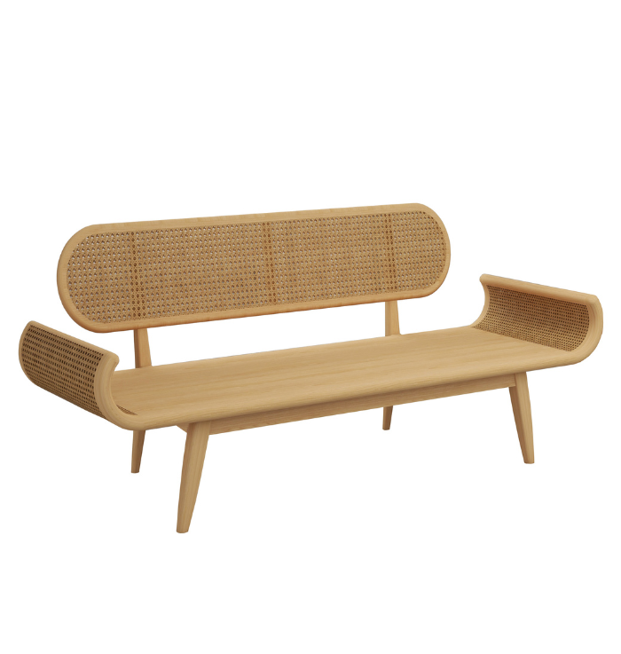 Vintage Urban 2 Seater Cane Bench