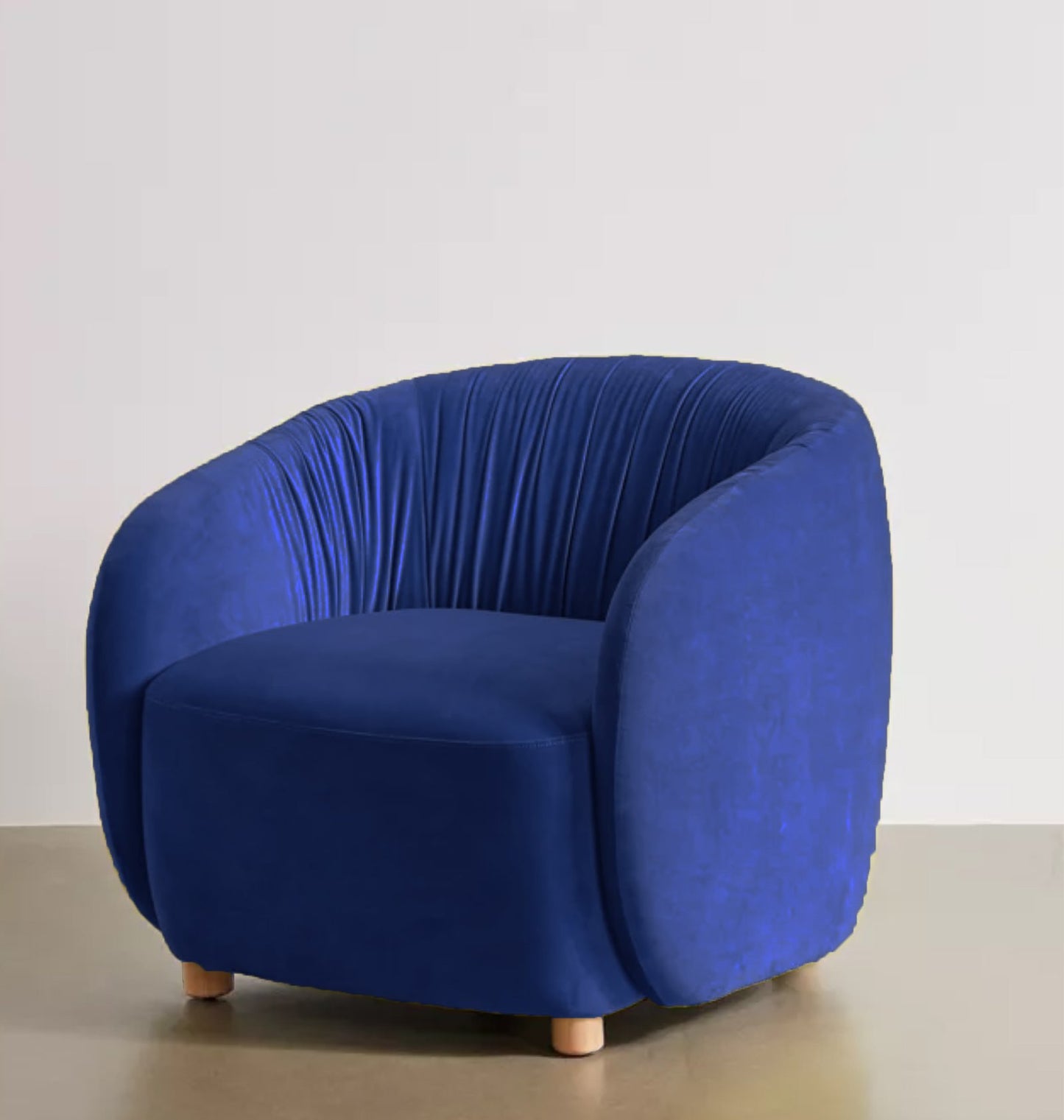 Gillian Arm Chair Sofa In Solid Velvet Fabric | Barrel Chair