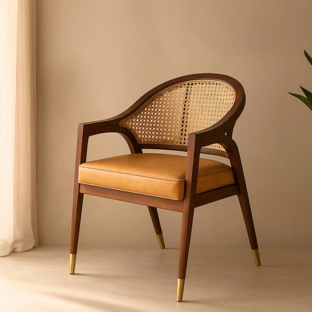 Brune cane urban den Solid wood Chair