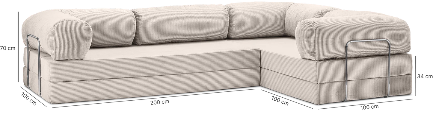 Urban den Snuggle L shape corner sofa-cum bed