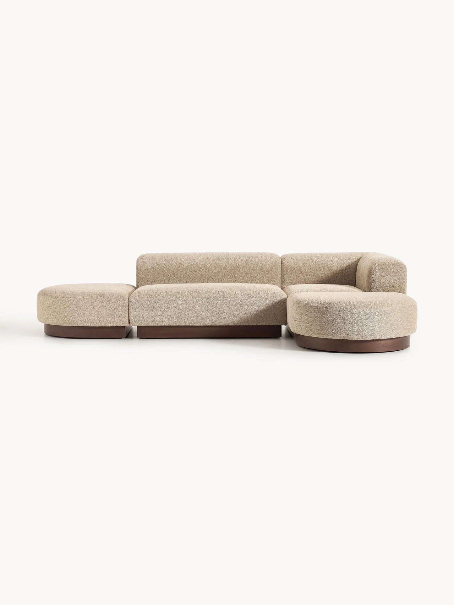 Modular corner sofa in Teddy bouclé