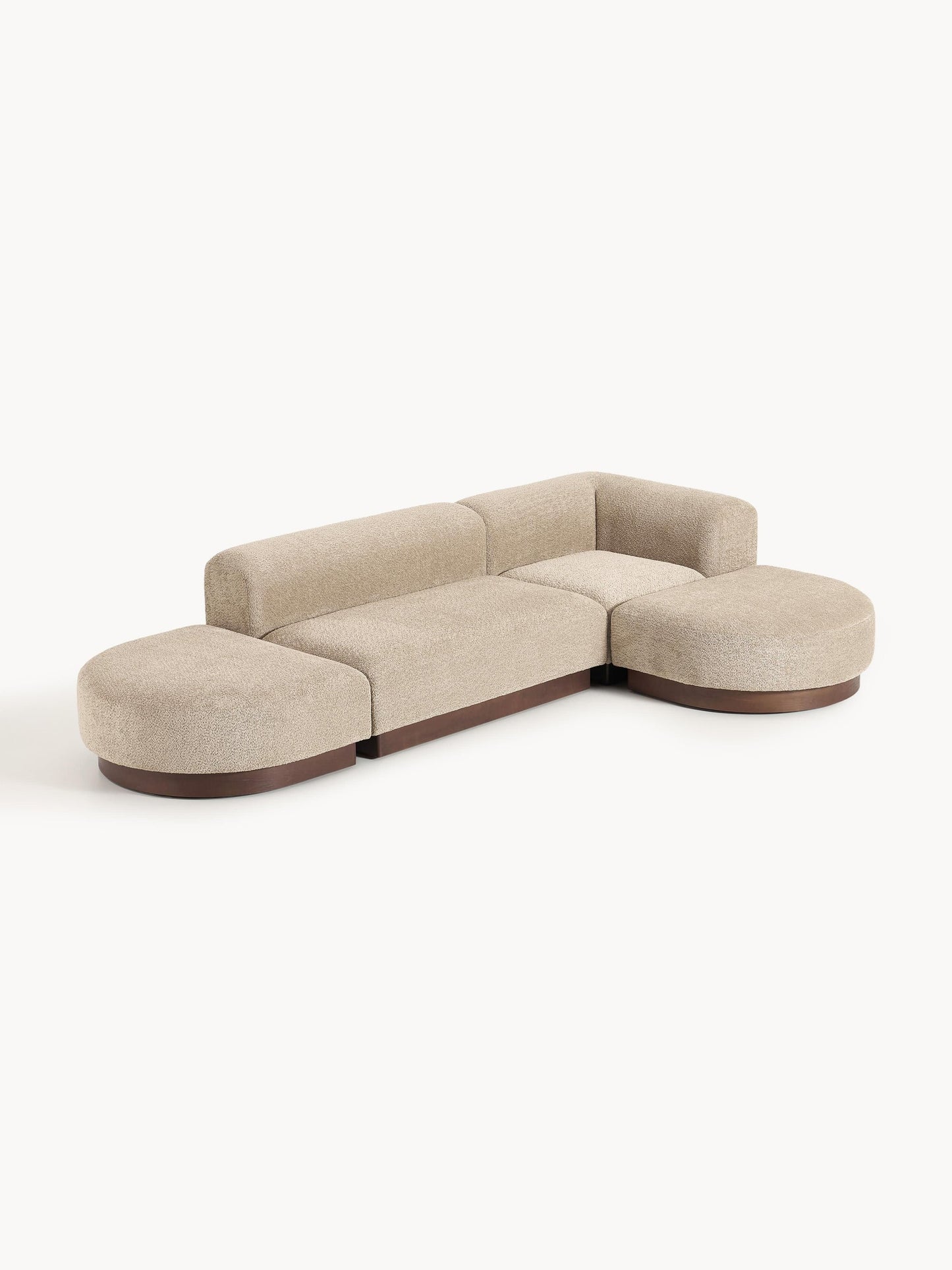 Modular corner sofa in Teddy bouclé