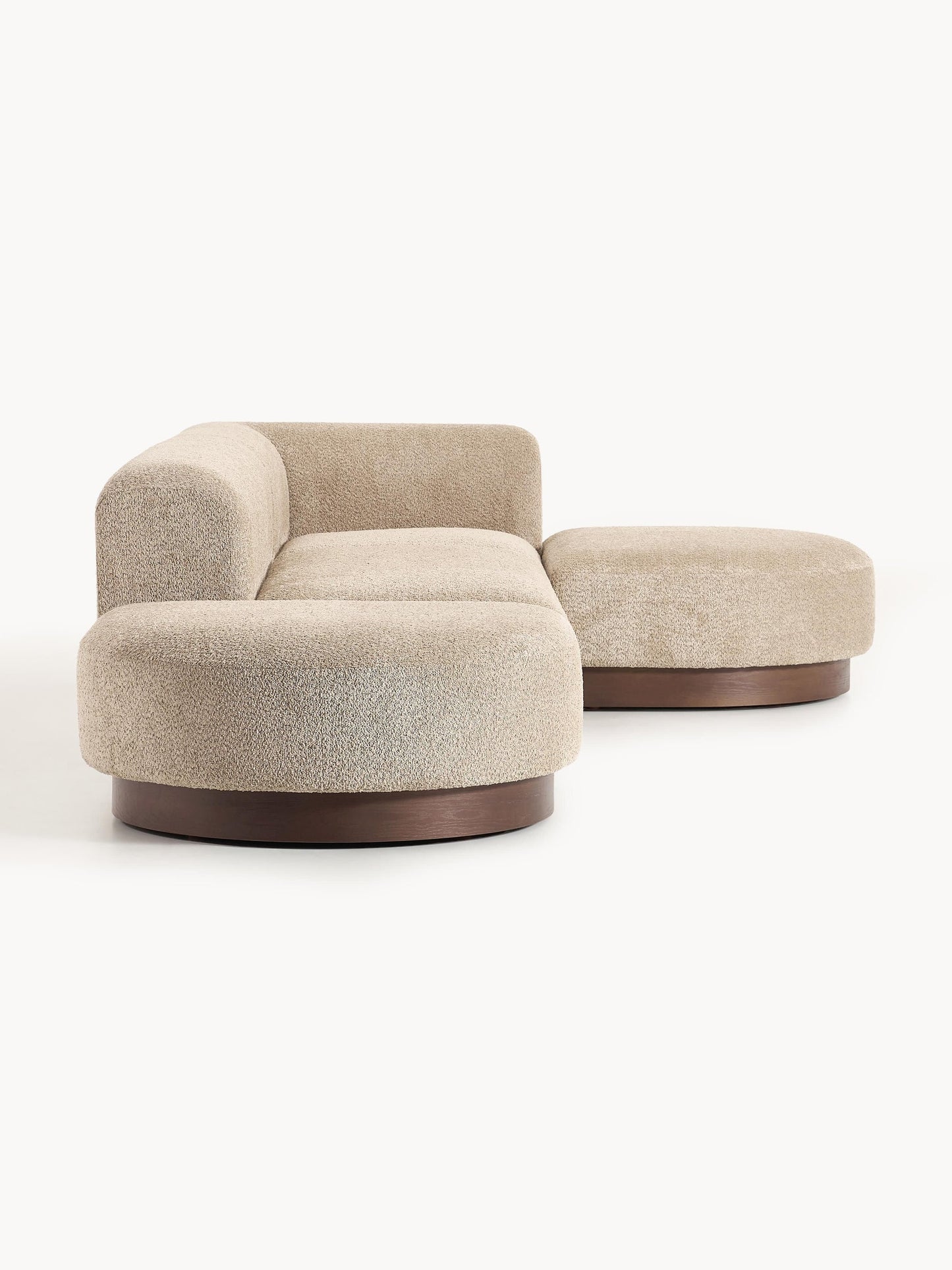 Modular corner sofa in Teddy bouclé