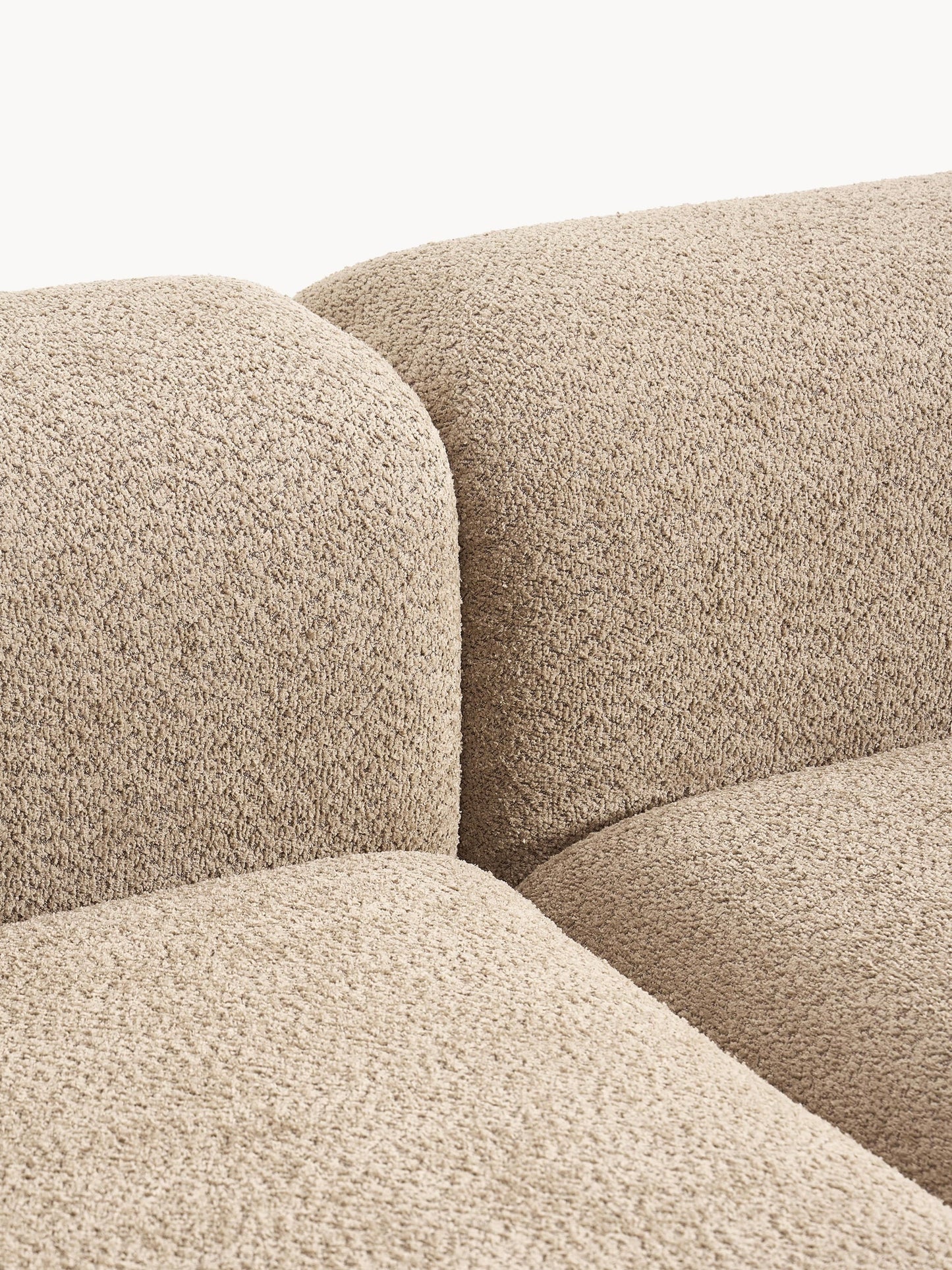 Modular corner sofa in Teddy bouclé