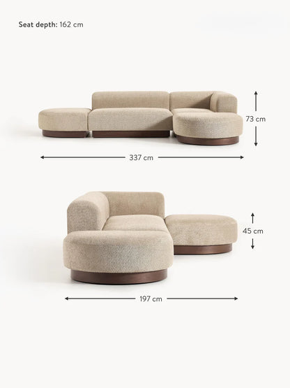 Modular corner sofa in Teddy bouclé