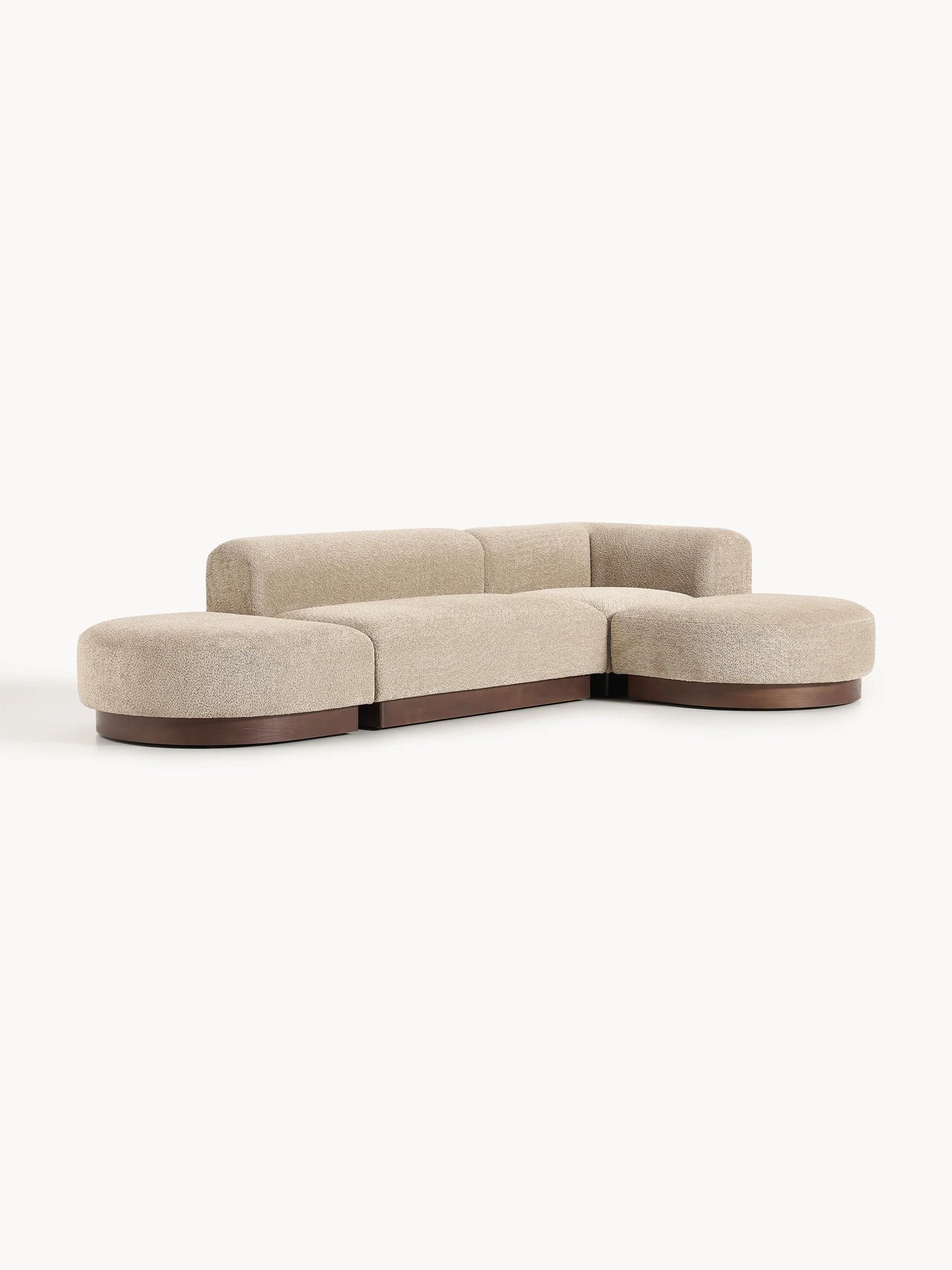Modular corner sofa in Teddy bouclé