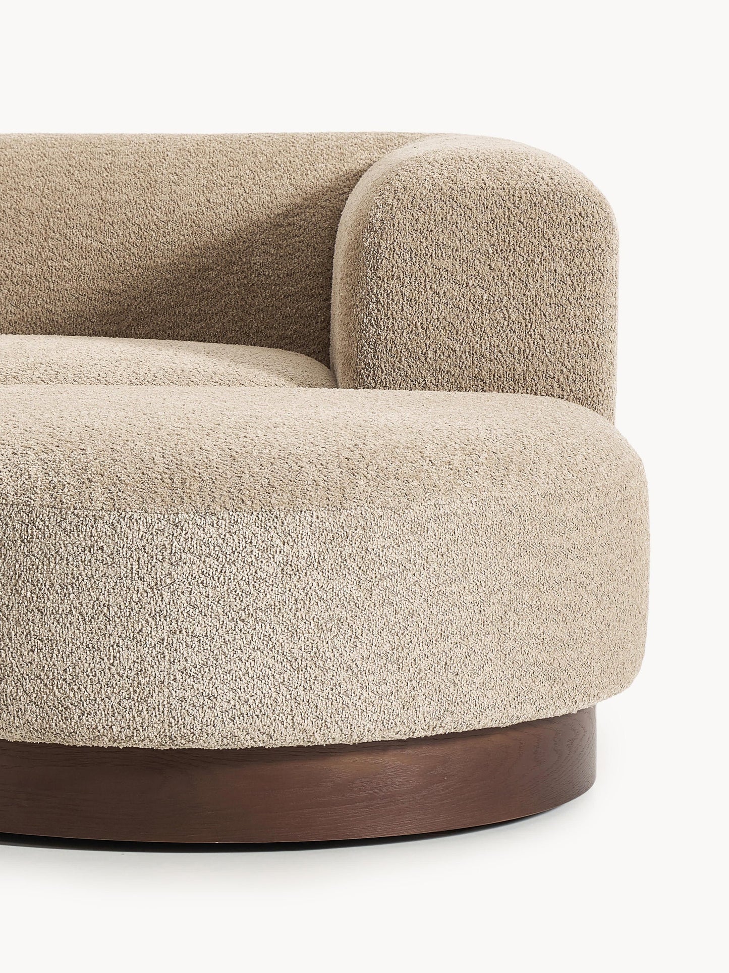 Modular corner sofa in Teddy bouclé