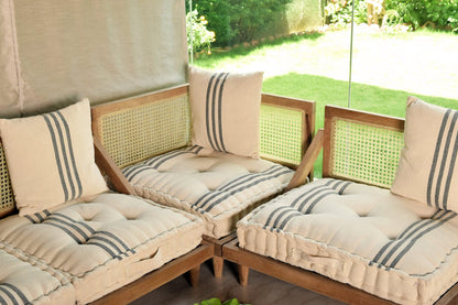 Urban Escape - Rattan Full Floor Seating Sofa In Solid Wood