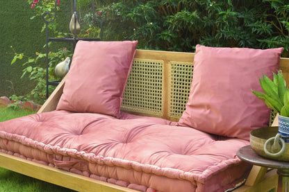 Urban Escape - Rattan Seating Furniture Floor Sofa In Velvet Long Seat