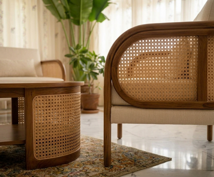 Sandstone Cane Sofa Set Collection