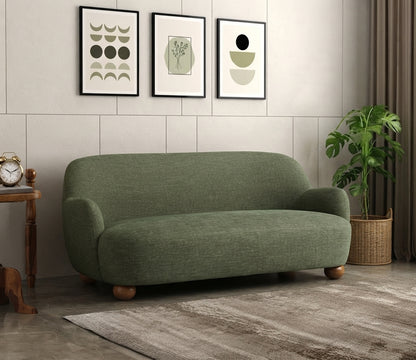 Ellio 2 Seater Sofa in Green Soft Textured Weave
