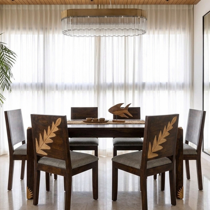 Fern Solid Wood 4, 6 Seater Dining chair  Set