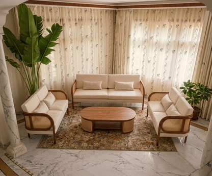Sandstone Cane Sofa Set Collection