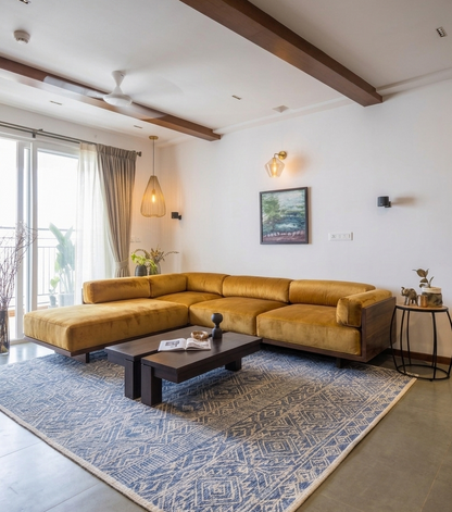 Contemporary Gen mustard L shape sofa