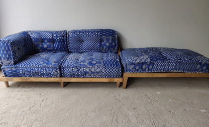 Indigo Solid Floor Sofa Seating Set In L- Shaped | Floor Couch
