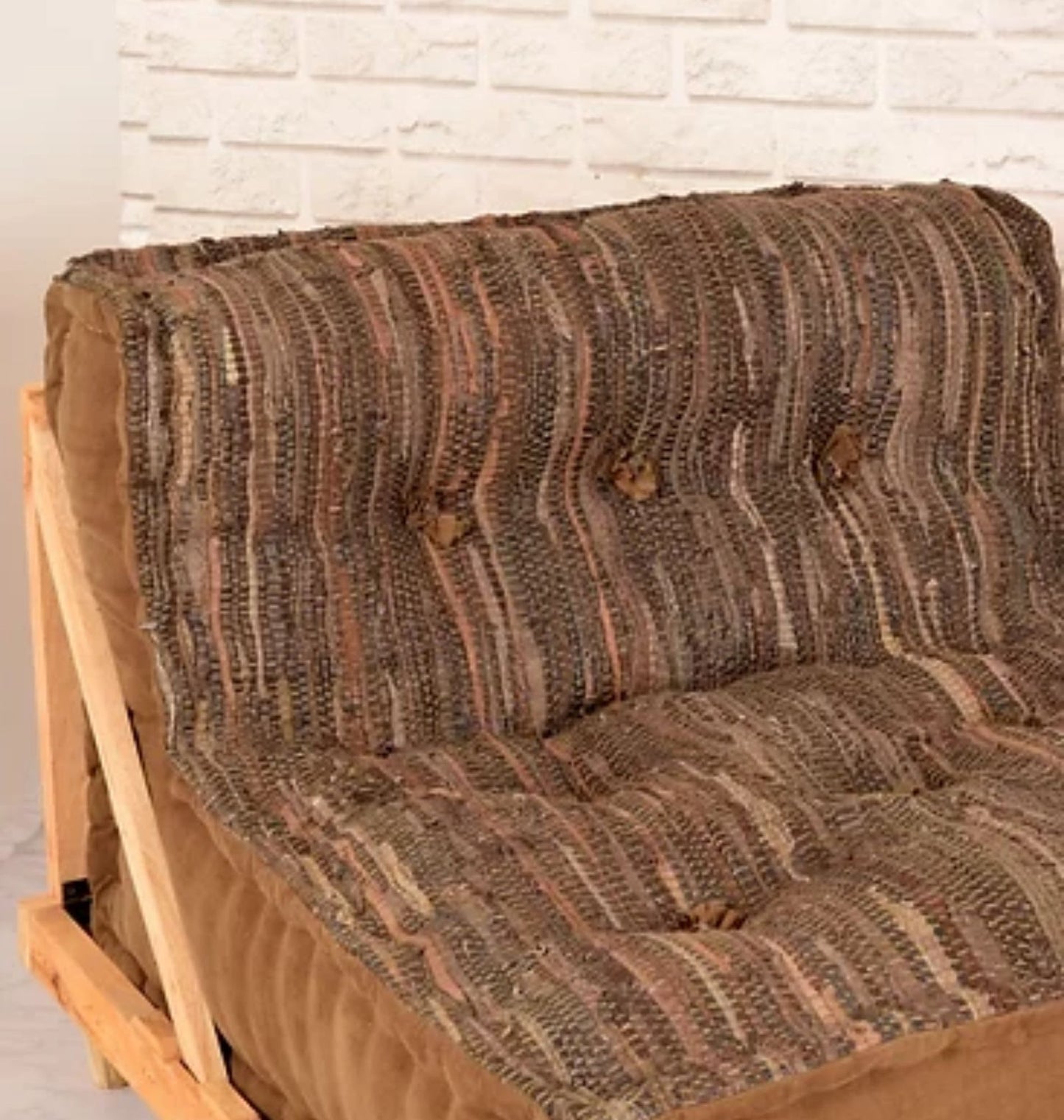 Solid Leather Canvas Sofa For Floor  Multi-Functional