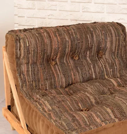 Solid Leather Canvas Sofa For Floor  Multi-Functional