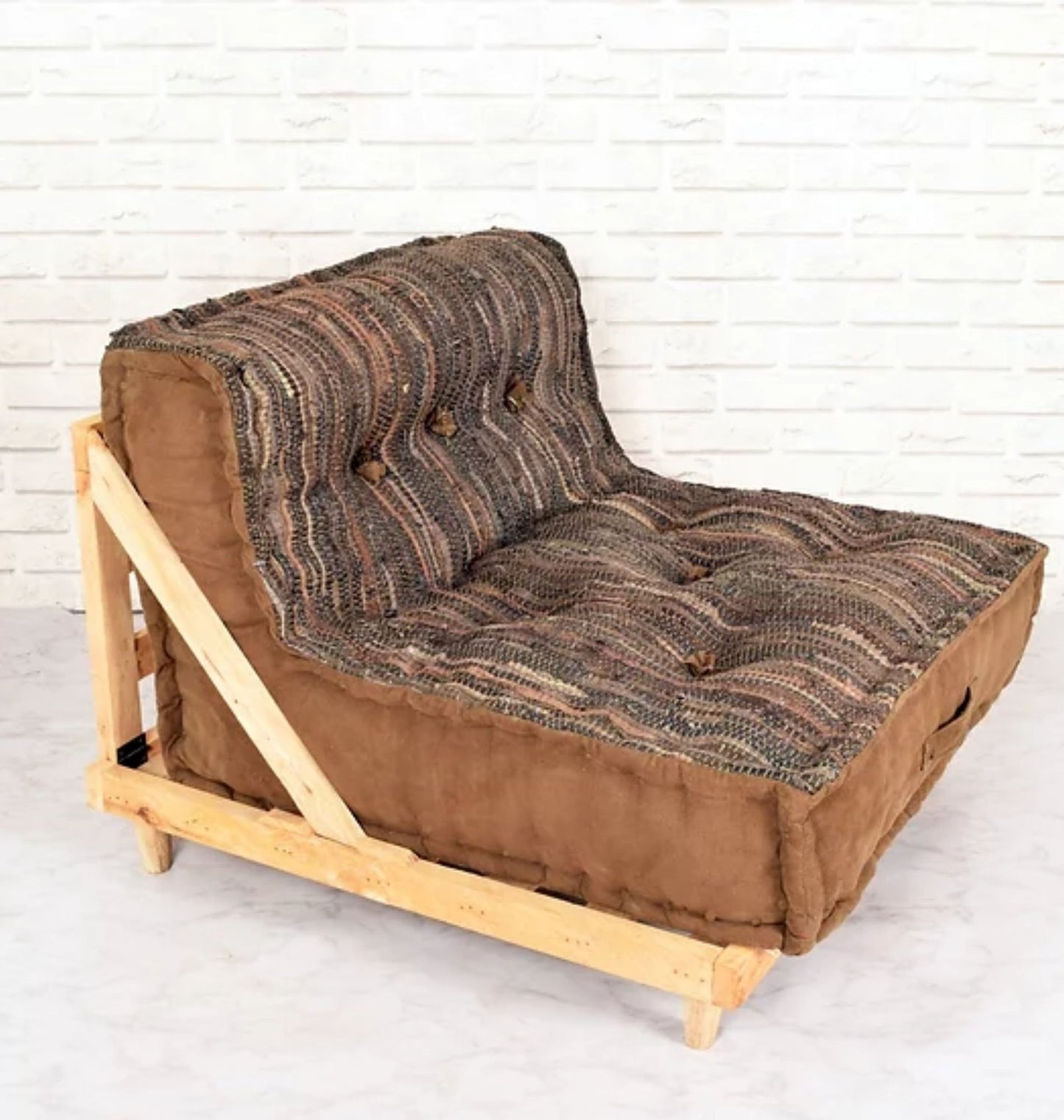 Solid Leather Canvas Sofa For Floor  Multi-Functional