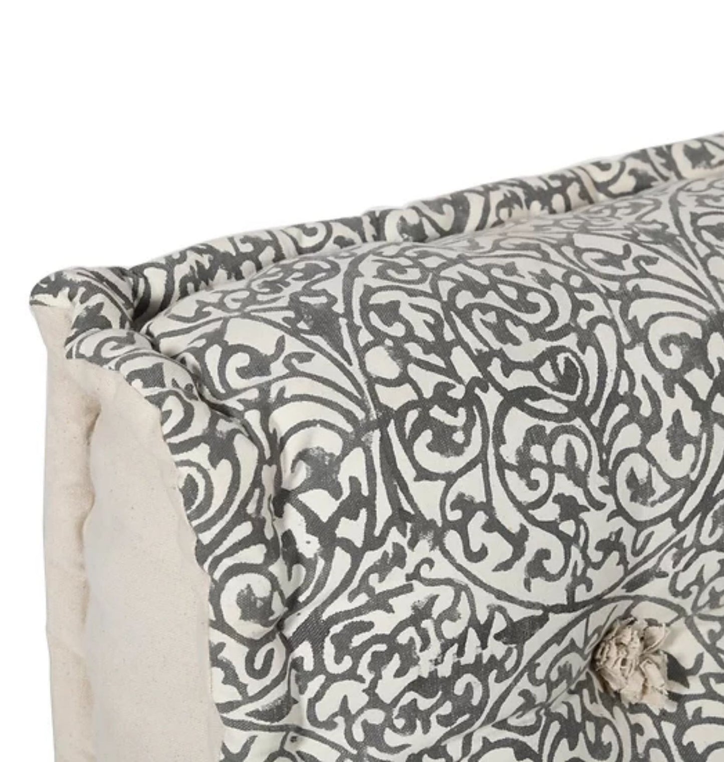 Full Set Low Floor Sofa In Grey Color Print Pattern