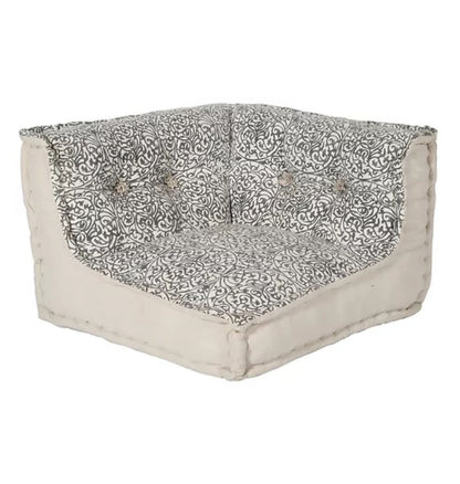 Full Set Low Floor Sofa In Grey Color Print Pattern