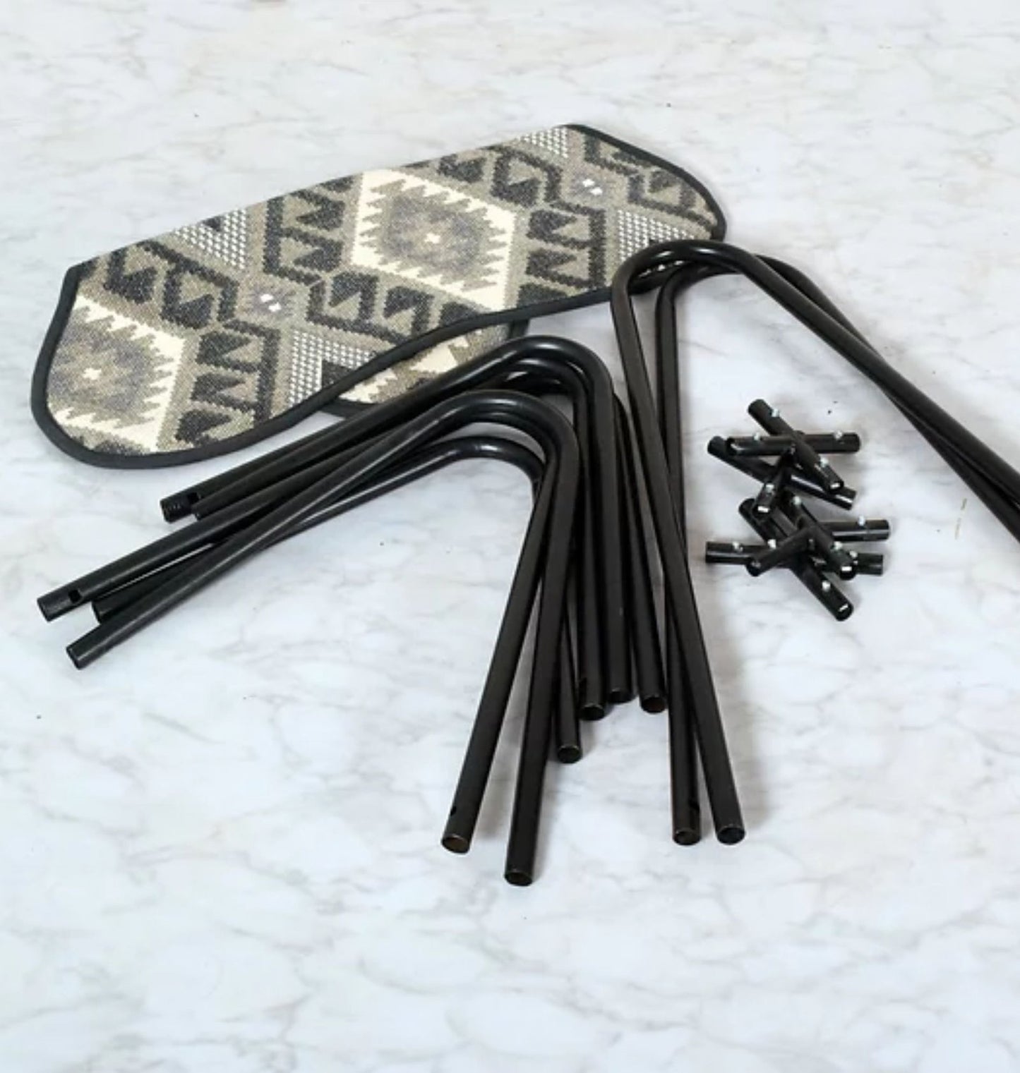 Solid Knockdown Butterfly Foot Stool In Printed Design