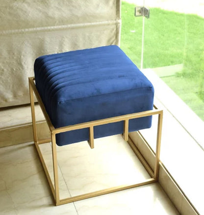 Solid Velvet Stool Urban Stripes | Stainless Steel Stool