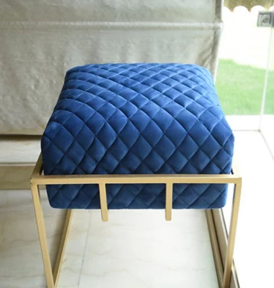 Urban Star Velvet Stool Floor Sofa In Solid Gold Design