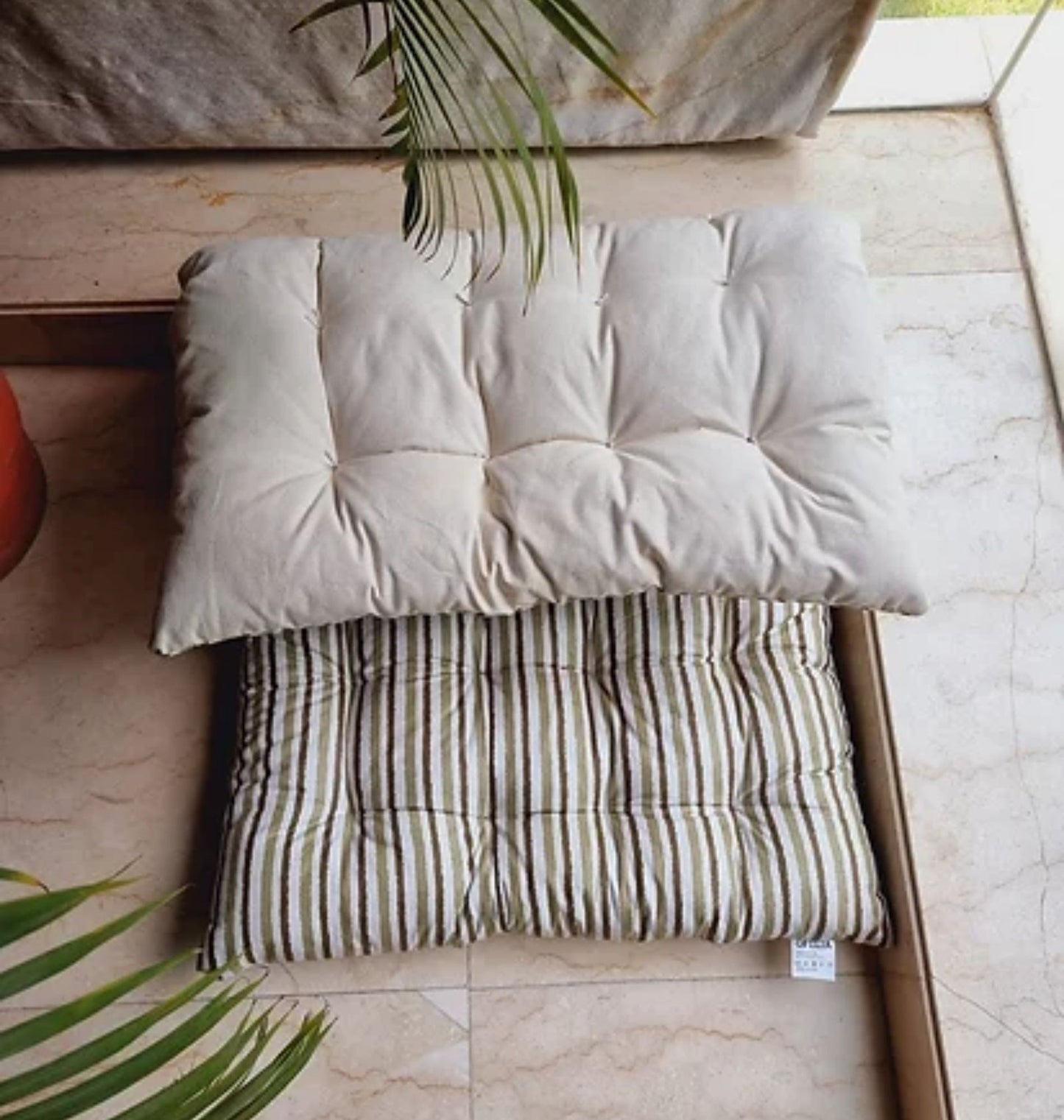 Olive Striped Mattress Floor Sofa Mattress Pad