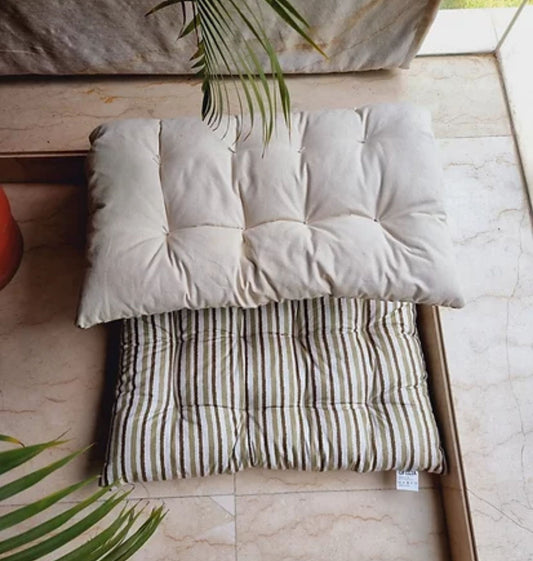 Olive Striped Mattress Floor Sofa Mattress Pad