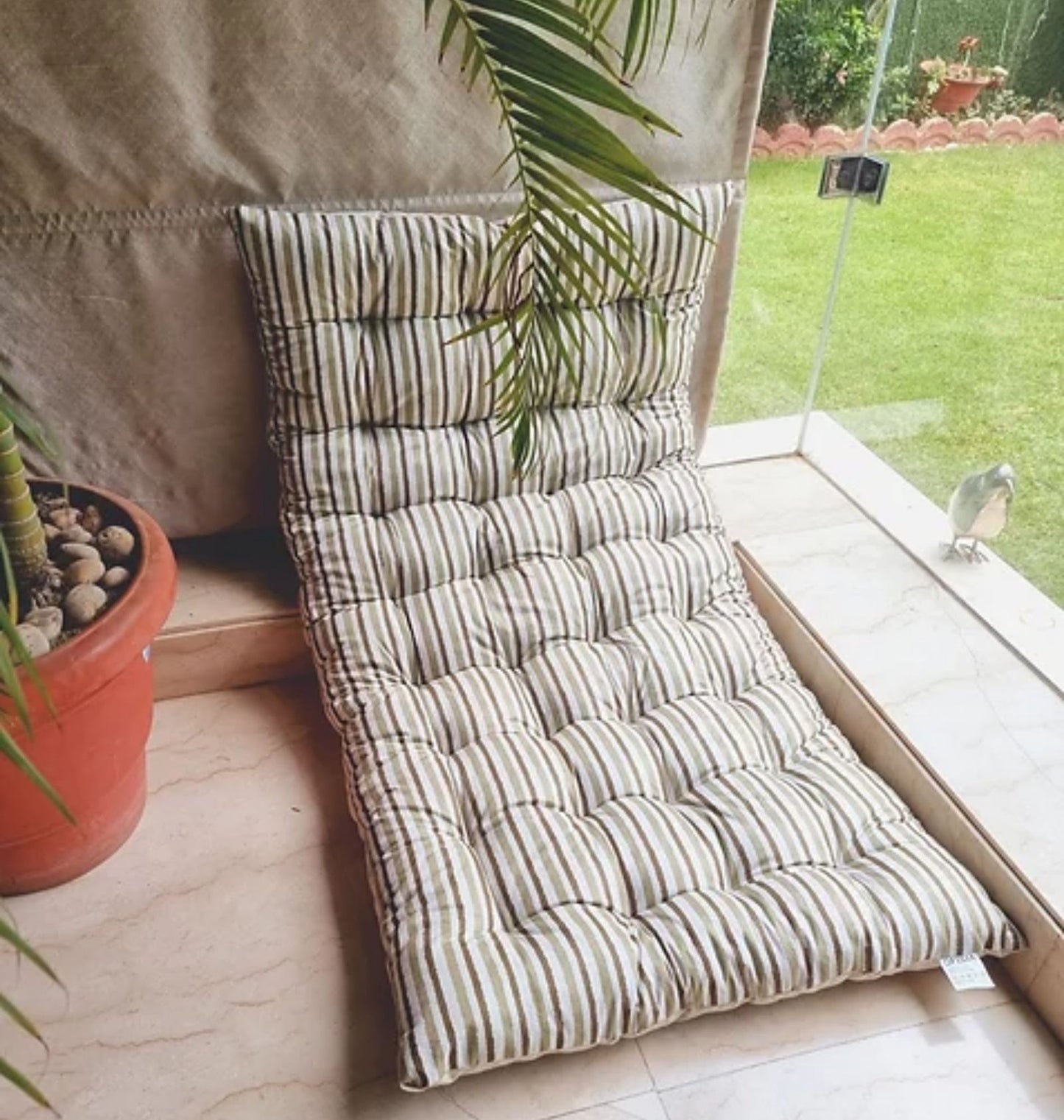 Olive Striped Mattress Floor Sofa Mattress Pad