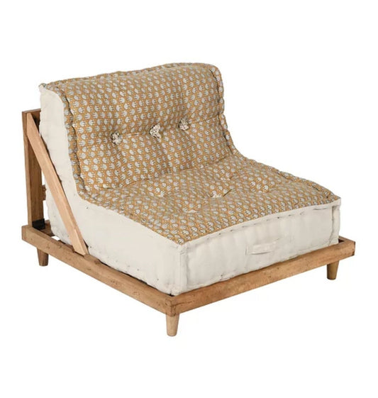 Block Print Attached Back Floor sofa In Beautiful Cotton Fabric