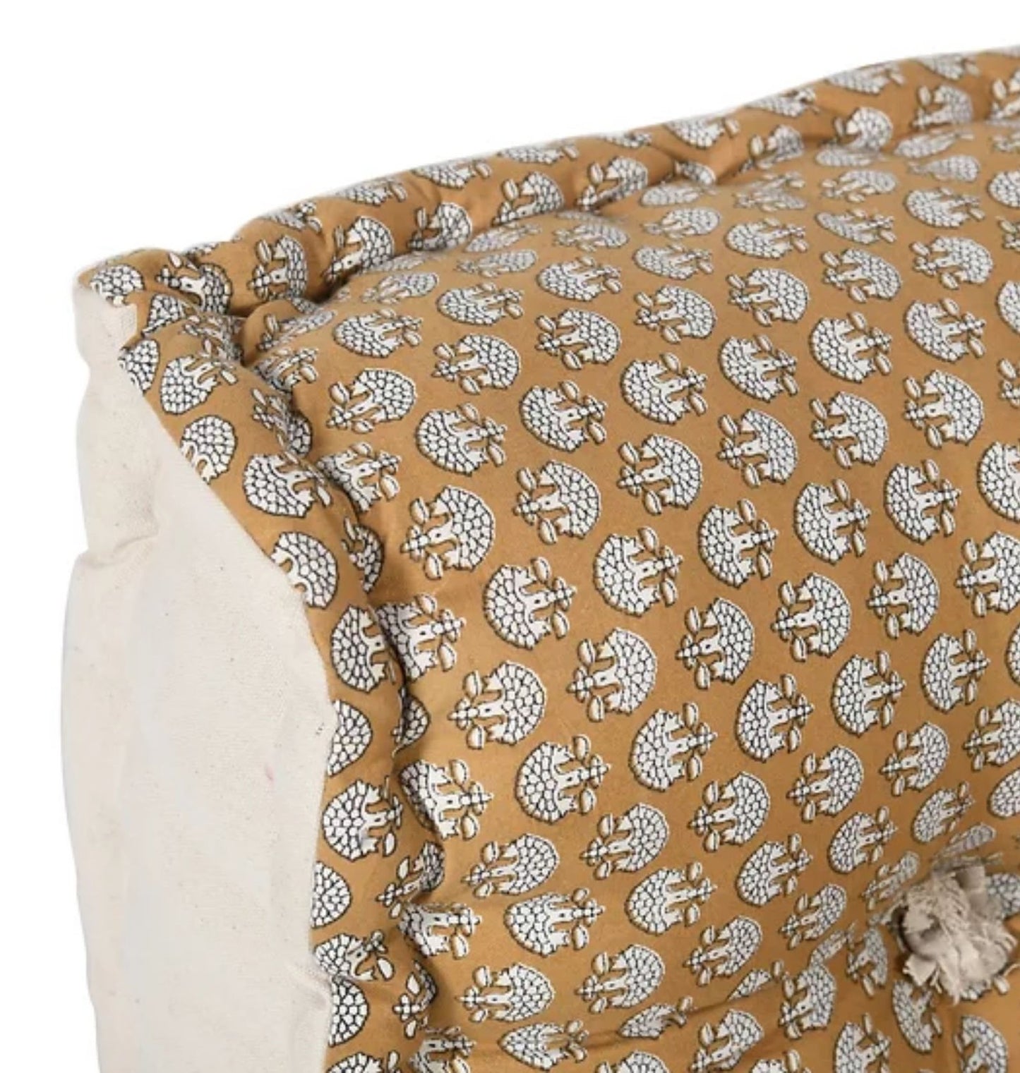 Block Print Attached Back Floor sofa In Beautiful Cotton Fabric