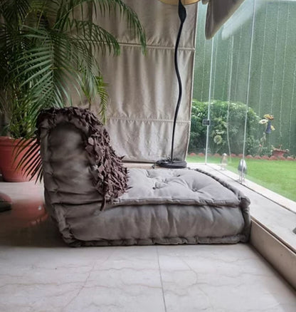 Multi-functional Leather Sofa Sleepy Headed Bed