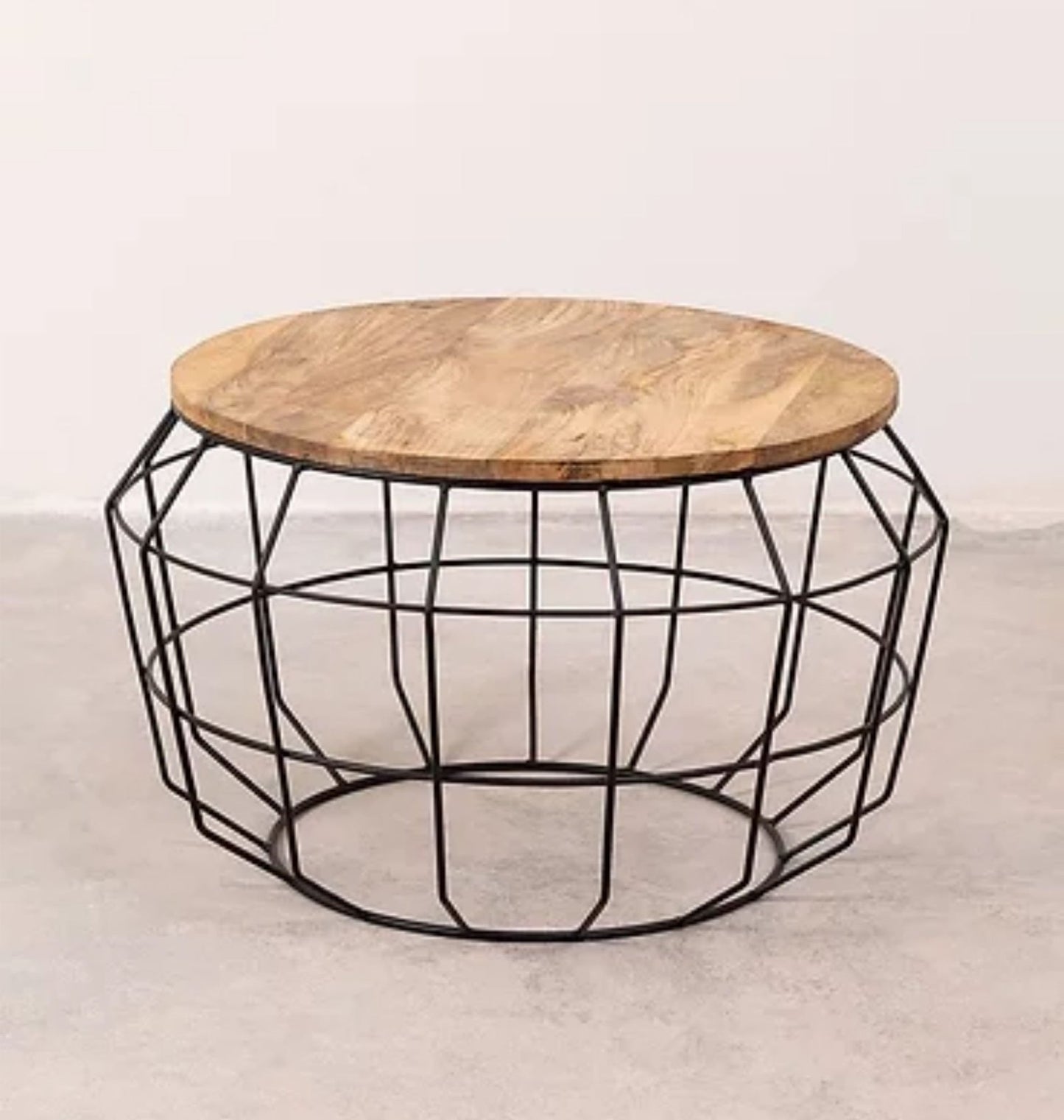 Edgy Solid Wood Coffee Table In Round Shape | Wood Center Table