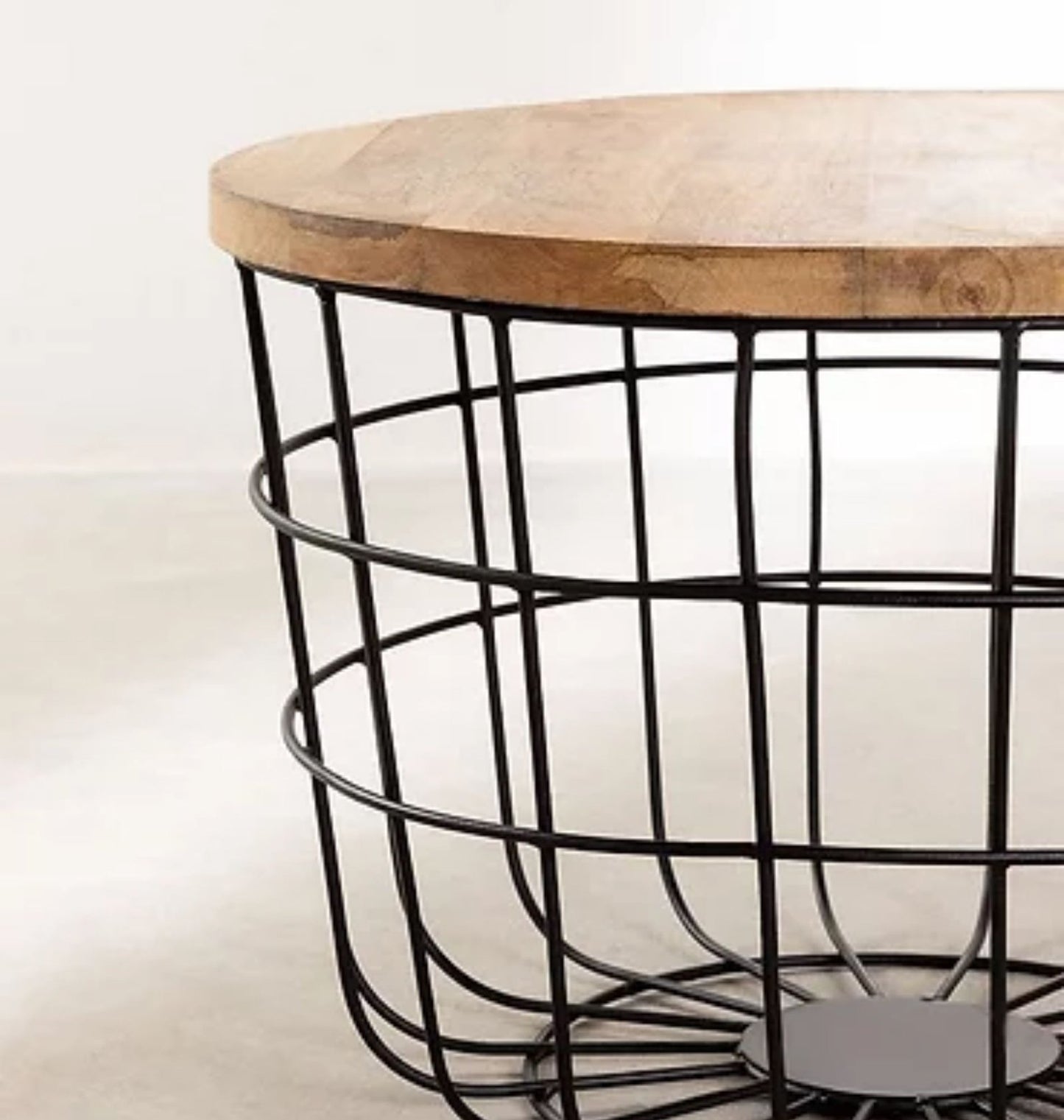 Circular Design Solid Wood Coffee Table | Wooden Side Table