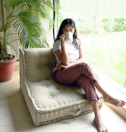 Modular Design Summer Khadi Floor Sofa Chair In Light Dusky