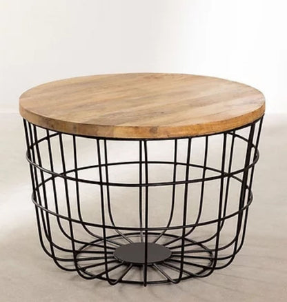 Circular Design Solid Wood Coffee Table | Wooden Side Table