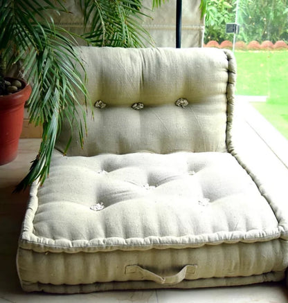 Modular Design Summer Khadi Floor Sofa Chair In Light Dusky