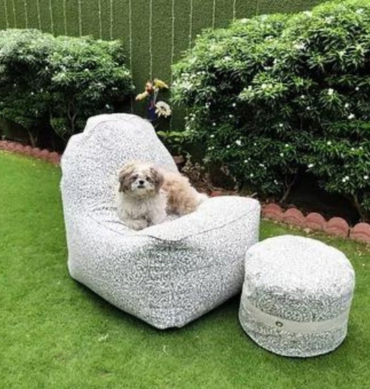 Solid Bean Bag Sofa With Foot Rest | Bean Bag