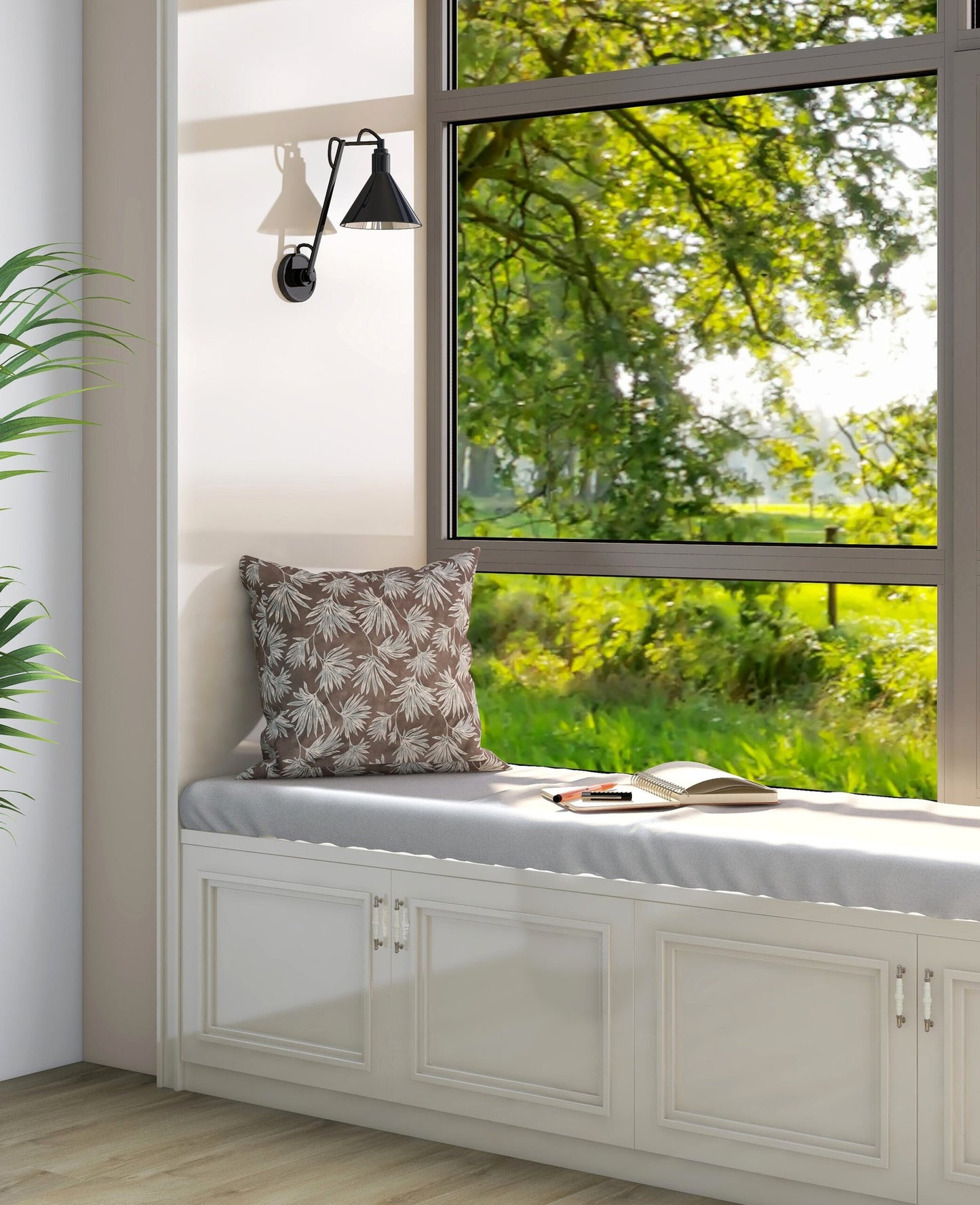 Set of 2 Paradise Palms Grey Cushion Covers