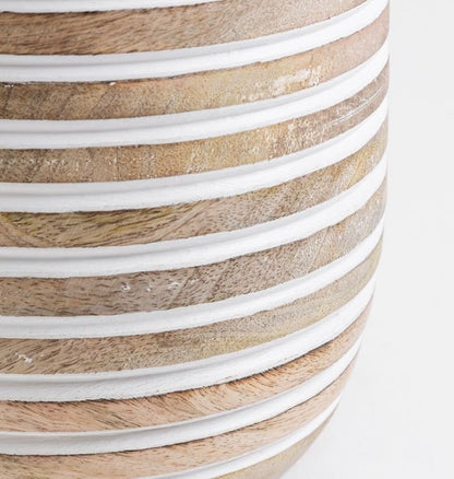 Sleek and Stylish Solid Mango Wood Flower Vase for Chic Home Decor
