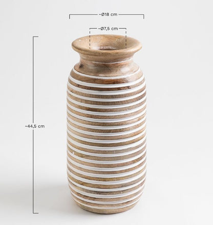 Sleek and Stylish Solid Mango Wood Flower Vase for Chic Home Decor
