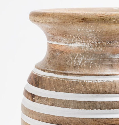 Sleek and Stylish Solid Mango Wood Flower Vase for Chic Home Decor
