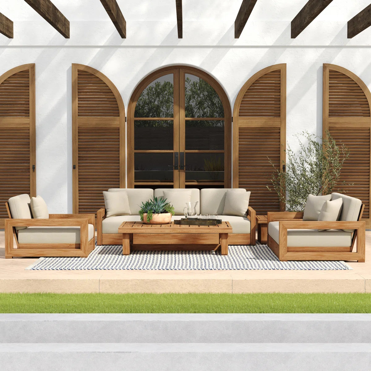 Melrose Solid wood sofa set customizable