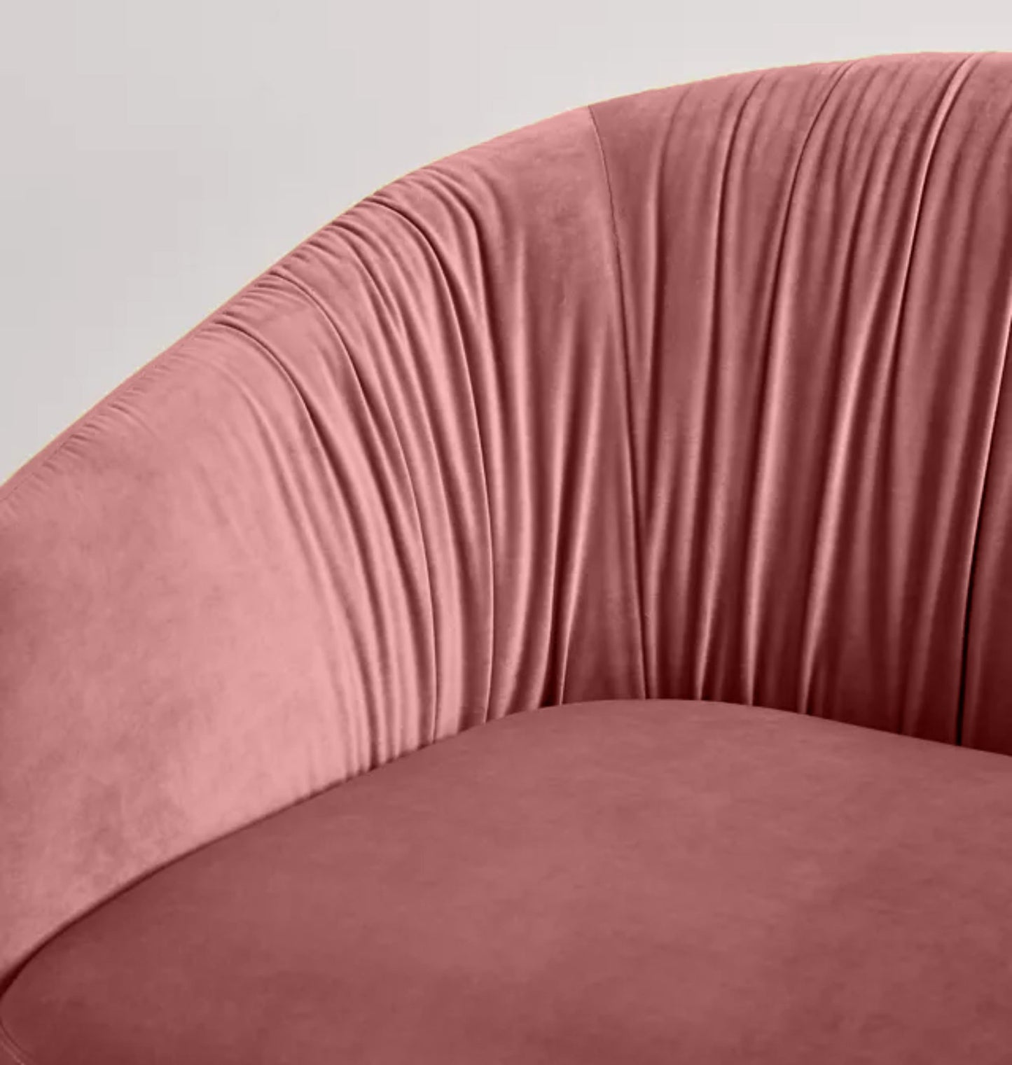 Gillian Arm Chair Sofa In Solid Velvet Fabric | Barrel Chair